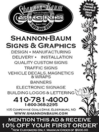 Shannon-Baum Signs & Graphics Ad. Design, Manufacturing, Delivery, Installation, Quality Custom Signs, Traffic Signs, Vehicle Decals, Magnetics & Wraps, Banners, Electronic Signage, and Building Logos & Lettering. Mention this ad & receive 10% off your first order. New customers only. Maximum order of $500.00